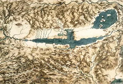 Mappa della Toscana con Val di Chiana Leonardo da Vinci